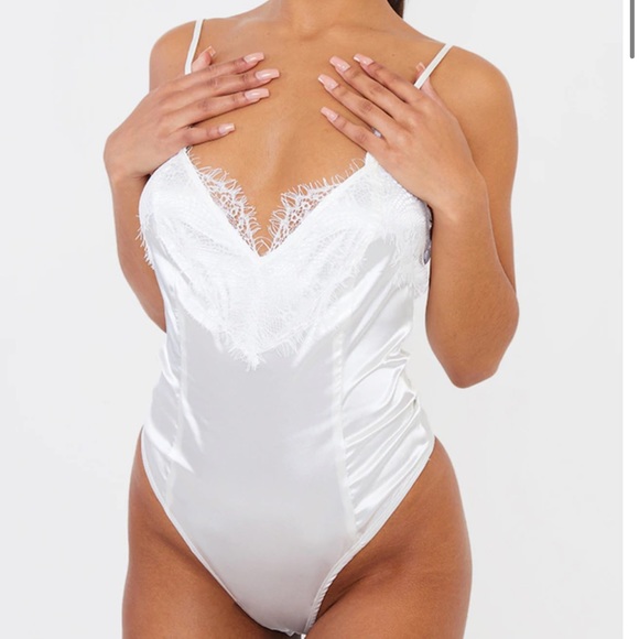 Two Pretty Little Things Lace Trim Thong Bodysuits - Picture 5 of 8